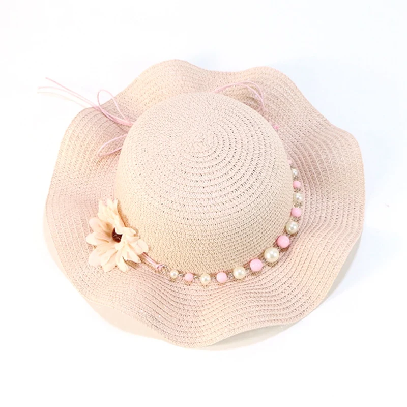 1 шт. детская шапочка для мальчиков и девочек, модная детская Солнцезащитная шляпа для девочек, летние пляжные соломенные шляпы с цветочным