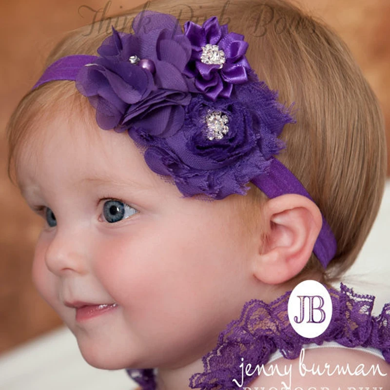 

Christmas Gift Baby Flower Headband Solid Color Girl Children Infant Baby Hairband Hair Accessories Elasticity w049
