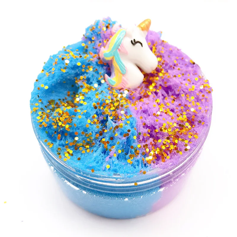

AFDSWG 60ml 100ml huge squishy Brushed mud blue silk silk mud slime children's decompression toy squishies toy squeeze