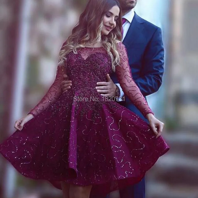 Luxury-Short-Engagement-Party-Dresses-Shiny-Sequins-Beads-Cocktail-Dress-Dark-Plum-Color-Purple-Long-Sleeves(2)