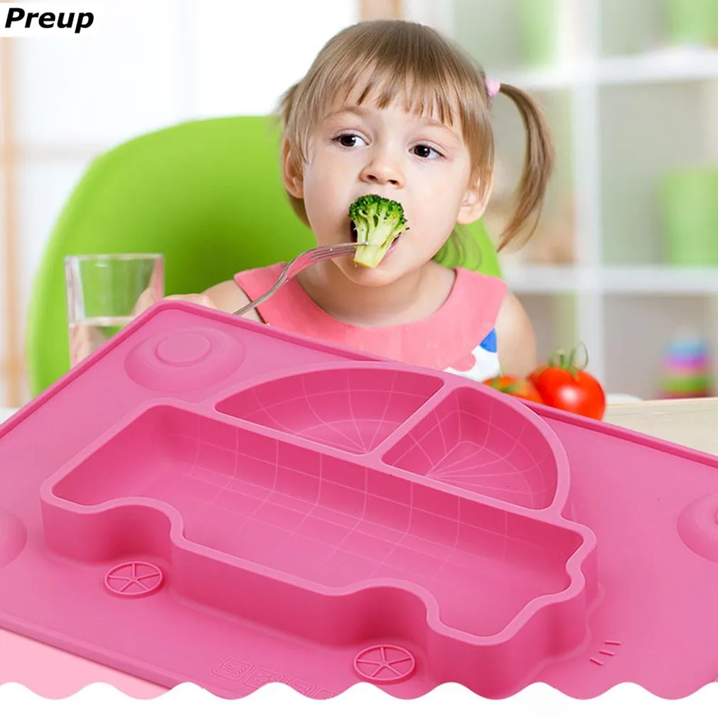 Buy Preup 1 pc Baby Plate Portable Food Silicone