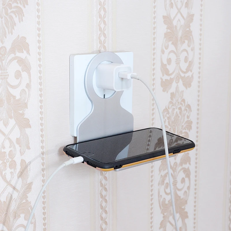 Universal Foldable Plastic and metal Cell Phone Wall Charger Holder