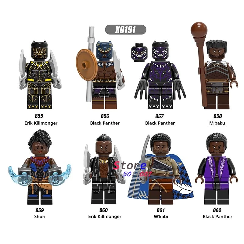 

Single Marvel Avengers Infinity War Black Panther Erik Kill Shuri W'Kabi Man-Ape M'Baku building blocks toys for children