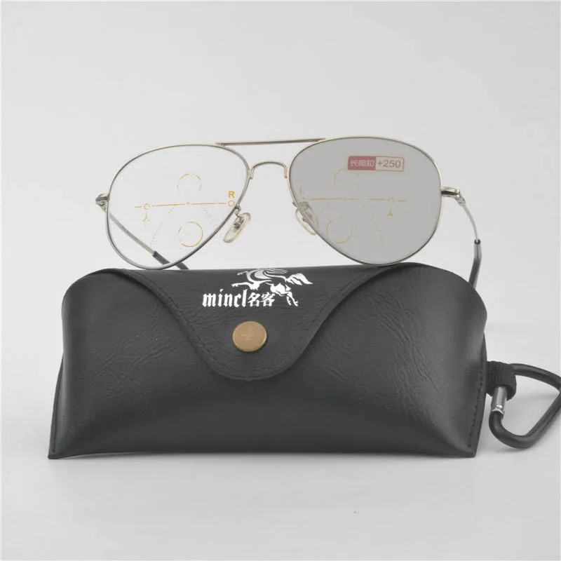 MINCL/нейтральный комментарий или чтения очки прогрессивные Смола объектива металлический огромная оправа Ретро Мужские фотохромные очки для чтения UV400 NX