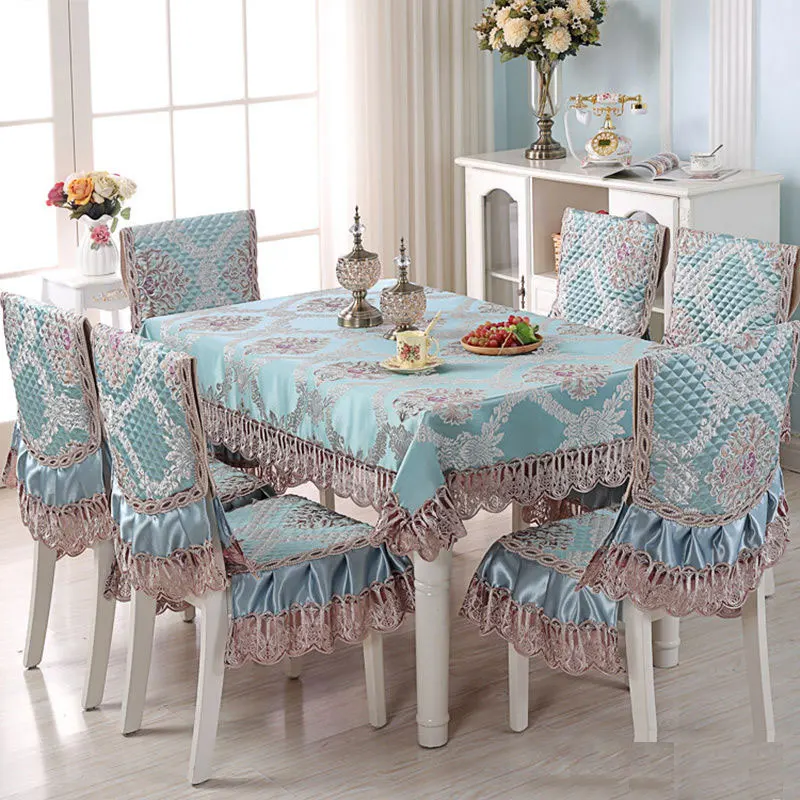 

4 Colors Floral Print Lace Tablecloth Chair Cover European Style Table Cover Washable Table Cloth for Dinning Party Decor Covers