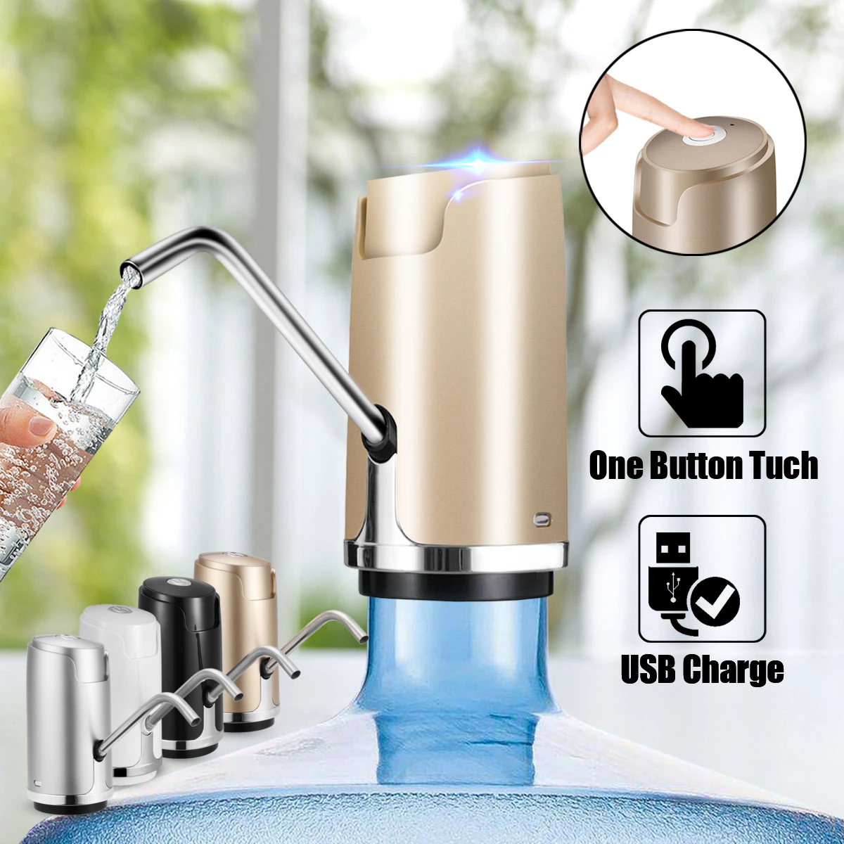 Automatic Wireless USB Rechargeable Electric Gallon Bottle Water Pump Drinking Pure Water Dispenser Bottle Switch 1800mah цена Automatic Wireless USB Rechargeable Electric Gallon Bottle Water Pump Drinking Pure Water Dispenser Bottle Switch 1800mah цены онлайн