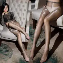 Ultra fino 1d sexy collants óleo brilhante aberto virilha meias para mulheres de cintura alta ver através de meia-calça brilho lisamente medias