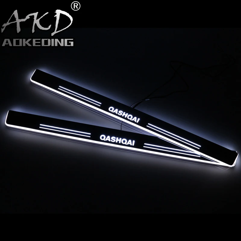 

AKD 4PCS Acrylic Moving LED Welcome Pedal Car Scuff Plate Pedal Door Sill Pathway Light For Nissan Qashqai J11 2016 2017 2018