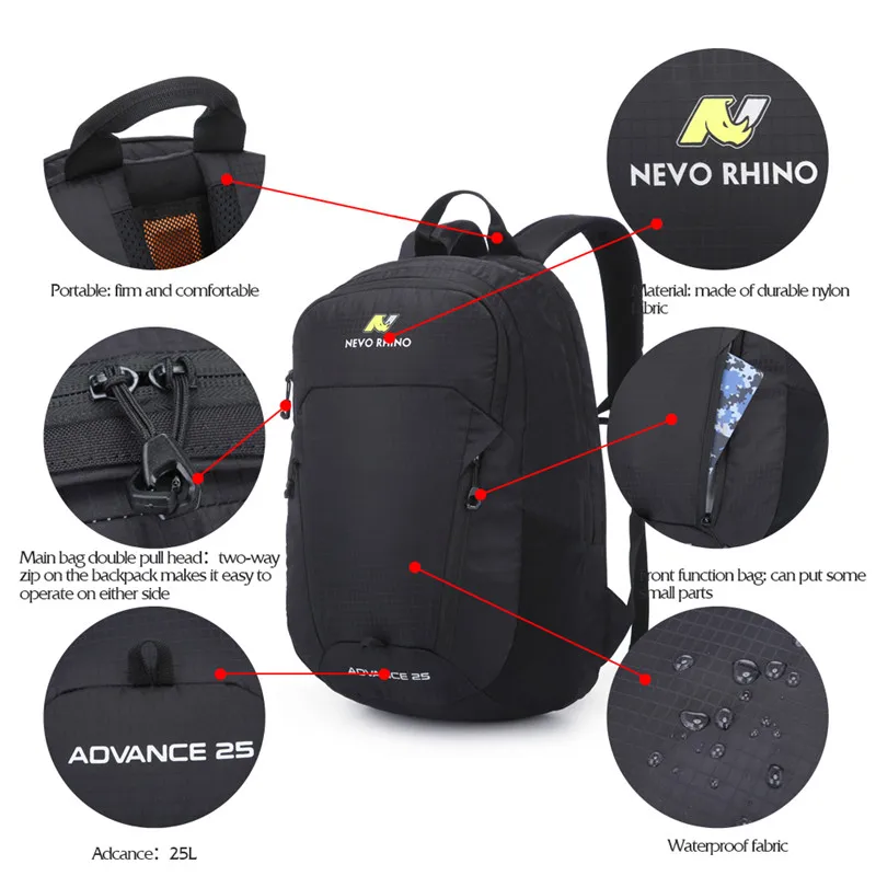 NEVO RHINO 25L водонепроницаемый мужской рюкзак унисекс дорожная сумка походный открытый альпинистский походный рюкзак для мужчин