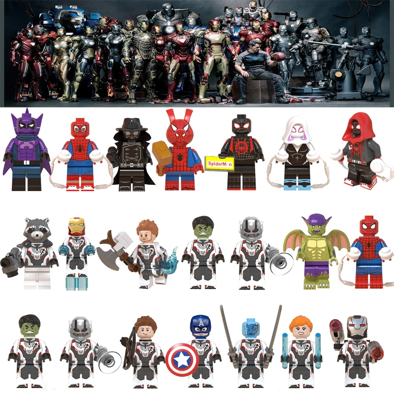 

Captain Marvel Avengers 4 Figures Endgame Legoelys Thanos Spiderman Antman Thor Iron Man War Machine Building Blocks Bricks Toys
