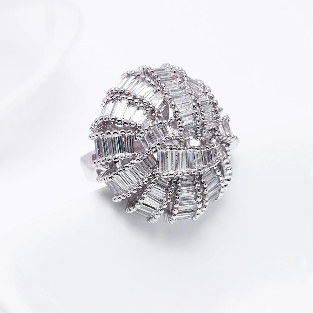 Limited quantity sale Large bontique ring for party bright cubic Zircon luxury rings big women jewelry