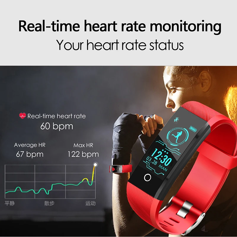 2019 Smart Watch Men Sport Watch Waterproof Fitness Blood Pressure Heart Rate Monitor Pedometer Information Reminder Smart Watch