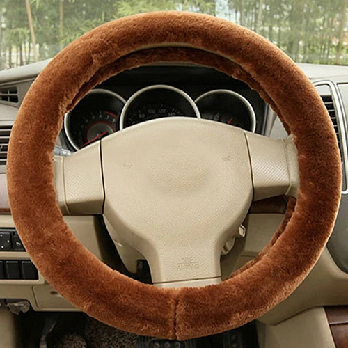 

35 36 37 38 39 40CM Universal Charm Warm Super thick Long Soft Plush Gear Car winter Steering Wheel Cover car Automatic Covers