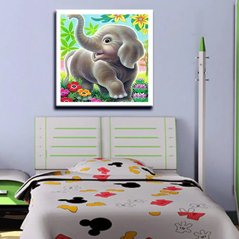 Cartoon-Elephant-Diamond-Embroidery-needlework-5D-diy-diamond-painting-children-room-wall-decor-cross-stitch-painting