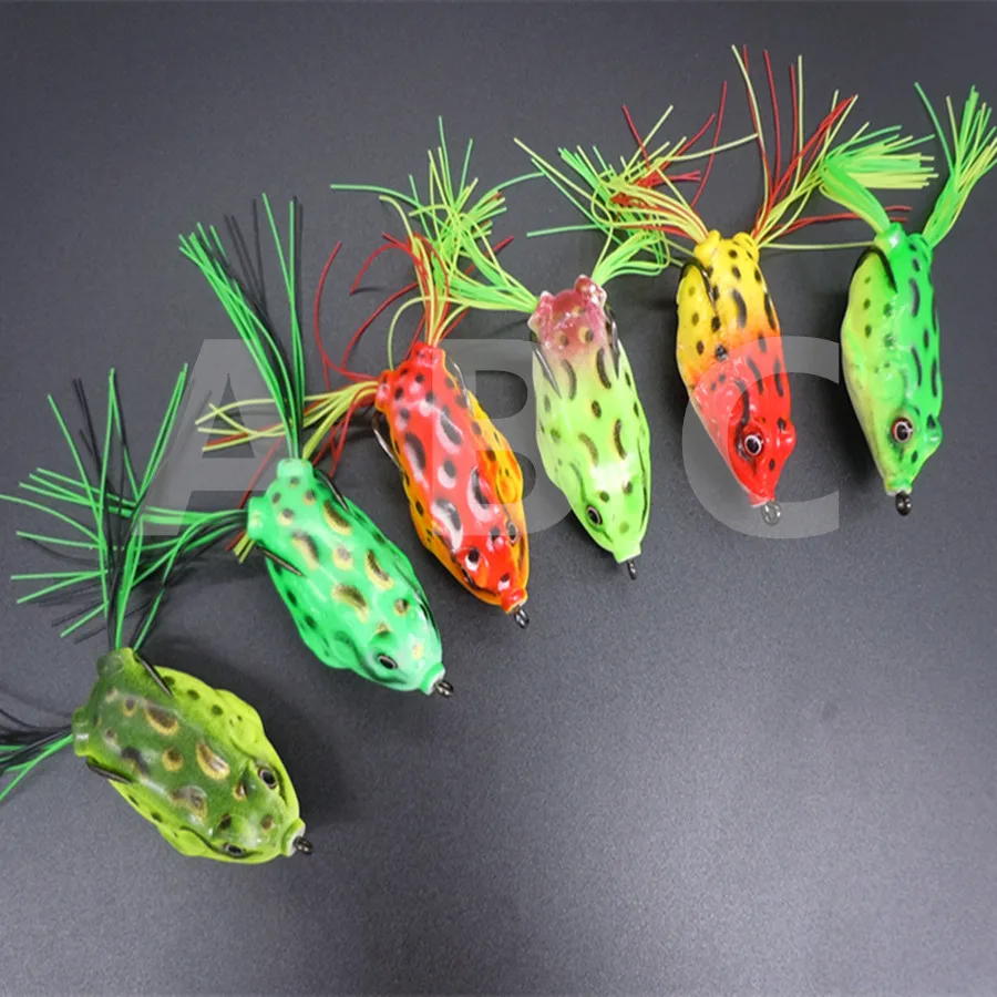 5Pcs*Fishing Floating Frog Lures Top Water Soft Frog Lure Fishing Bait