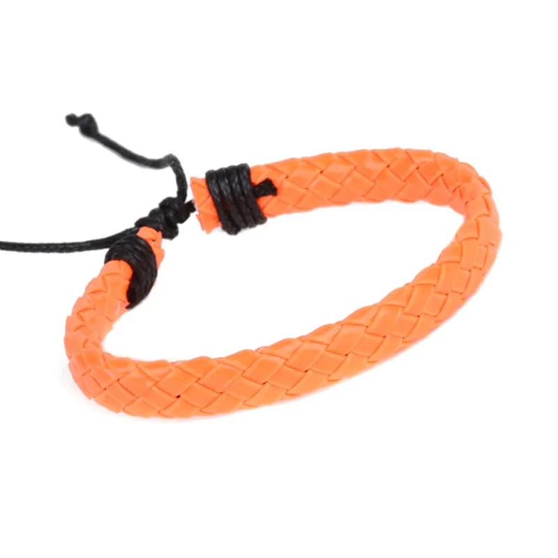 Fashion Mens Womens Braided Faux Leather Bracelet Wristband Unisex Gifts