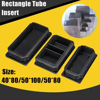 

40x80/50x100/50x80 Rectangle Tubing Insert Plastic End Cap Finishing Plug Oblong Hole Insert