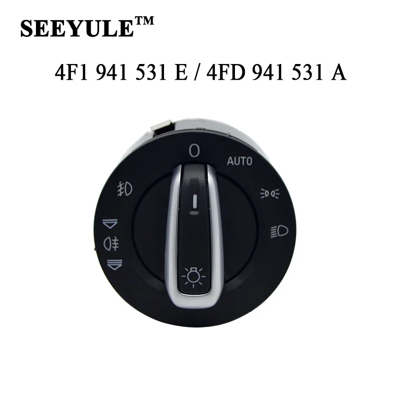 

1pc SEEYULE 4F1 941 531E / 4FD 941 531A Car Chrome Headlight Switch Fog Lamp Switch 4F1 941 531 E / 4FD 941 531 A for Audi A6LC6