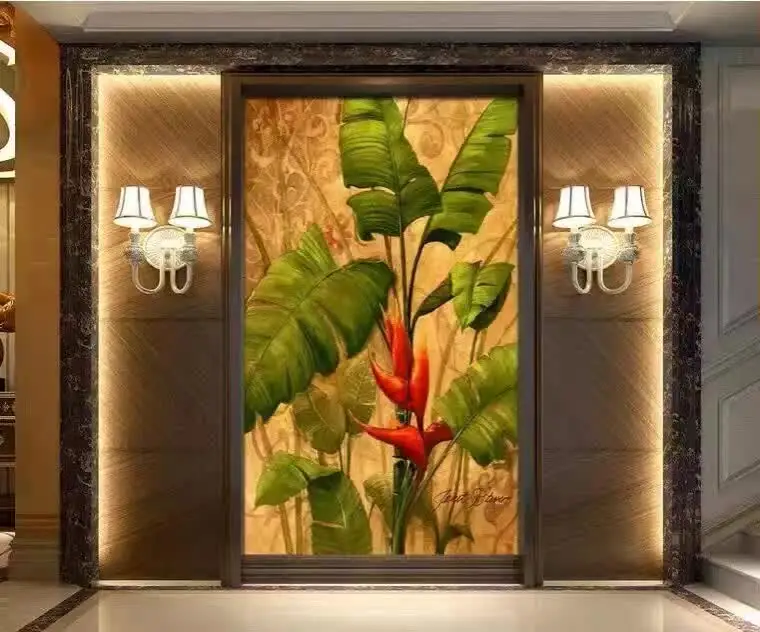 

Elegant western paintings Hand-painted silk wallpaper painting scenery wallcovering many patterns and background optional
