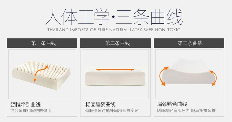 Таиланд натурального латекса подушка для взрослых шейки памяти массажная подушка с крышкой вариант