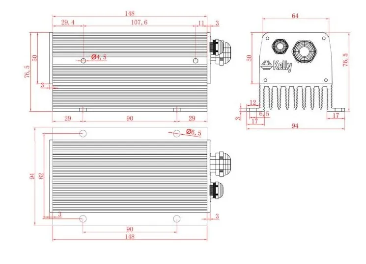 Келли KLS7218S 24 V-72 V 200A синусоидальный контроллер с синим зубом адаптер для 1500-2000 W бесщеточный двигатель