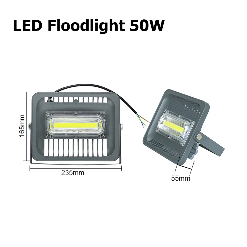 Светодиодный прожектор светильник на открытом воздухе Водонепроницаемый IP66 30 Вт Светодиодный прожектор светильник 10W 50W 100W 150W Светодиодный точечный светильник Открытый Светодиодный рабочий светильник 10W - Испускаемый цвет: LED Floodlight 50W