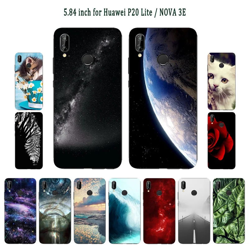 5 84 дюймовый чехол для Huawei P20 Lite с рисунком сна Nova 3e тонкий силиконовый мягкий Nova3e |