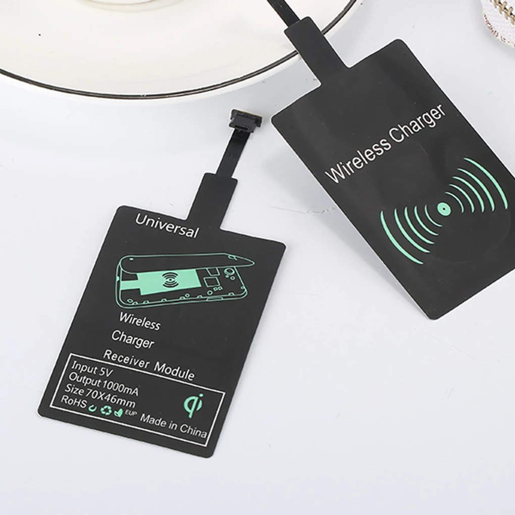 

QI Wireless Charger Receiver For iPhone 5s 7 6 Plus Universal Wireless Charging Receiver for Micro USB Type-c Phone