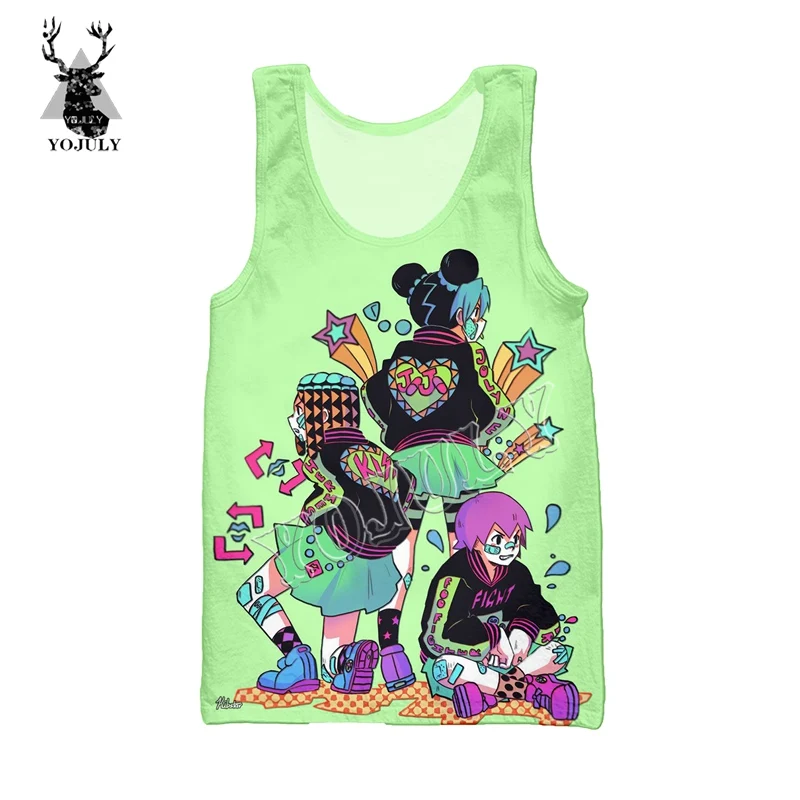 YOJULY Summer Unisex sleeveless shirts 3D Print Anime JoJo Bizarre Adventure Men Vest Women Casual Funny Tops Clothing Ve23 - Цвет: 18