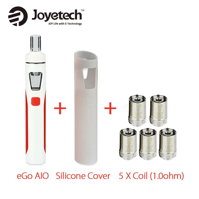 

100% Authentic Joyetech eGo AIO Kit 2ml 1500mAh w/SS316 BF Coil 1.0ohm/0.6ohm Silicone Case Cover for EGO AIO Quick Vaping Pen