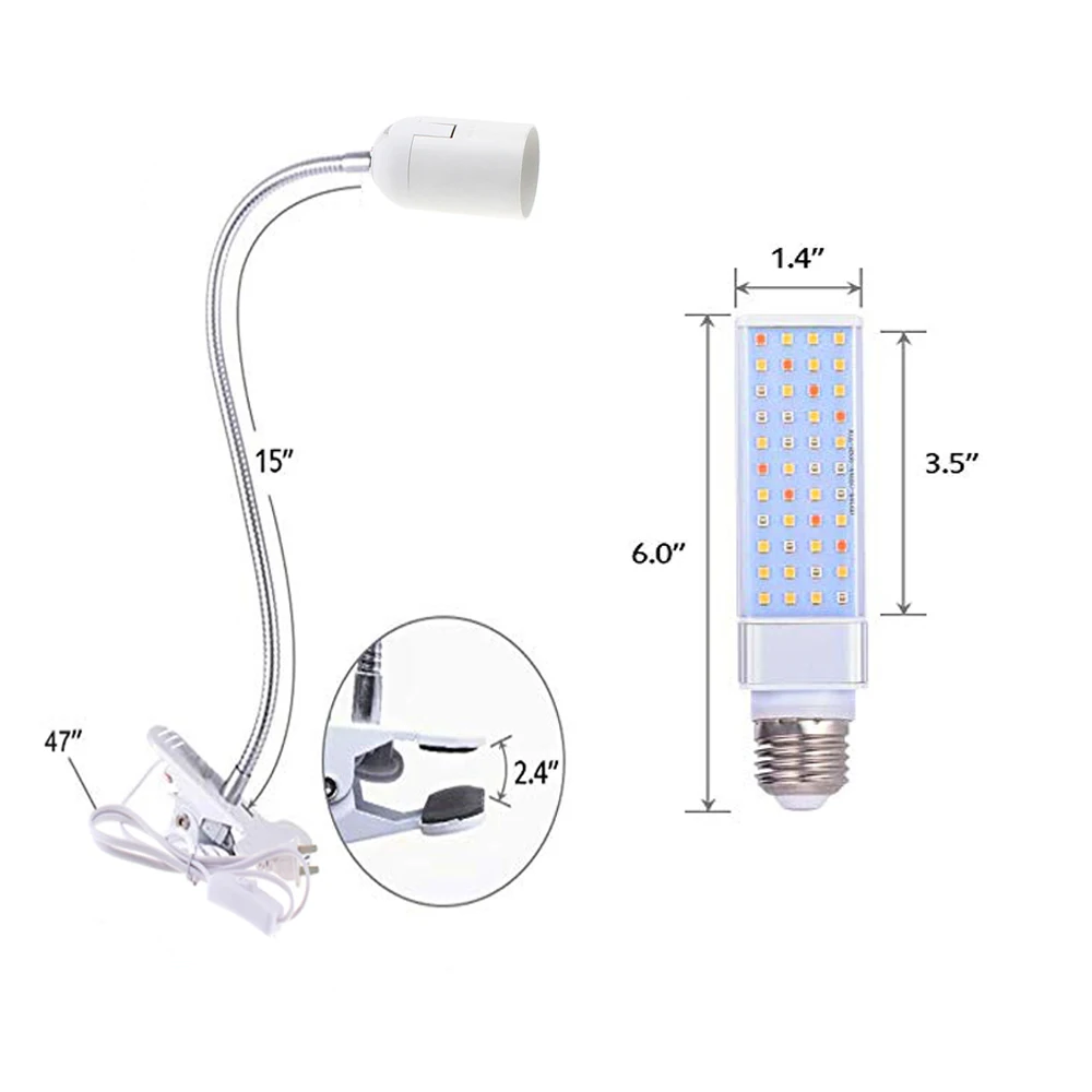 E26/E27 светодиодный светильник для выращивания 110V 220V SMD2835 25W Полный светильник для выращивания растений с держателем для суккулентов, саженцев, семян