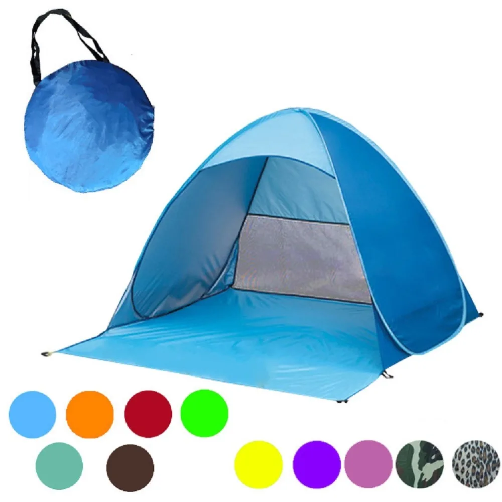 

Beach Tent Automatic Pop Up Automatic Open Tent Pop Up Instant Portable Family Tourist Fish Camping Anti-UV Fully Sun Shade