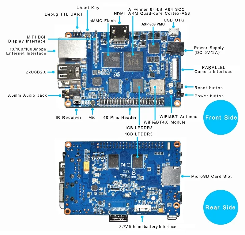 computador BPI-M64 banana pi placa