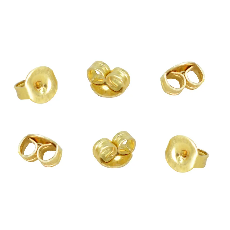 

500 PCS 4.5mm*5mm Metal Raw Brass Earrings Set Copper Earring Backs Stopper Stud Earring Plugs DIY Earring Accessories