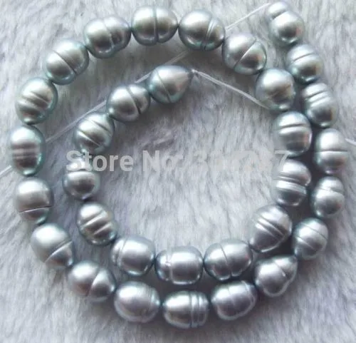 15inch-10x12mm-Grey-Freshwater-Pearl-Drum-Beads