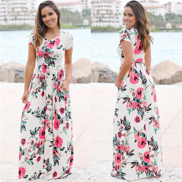 floral printed long frocks