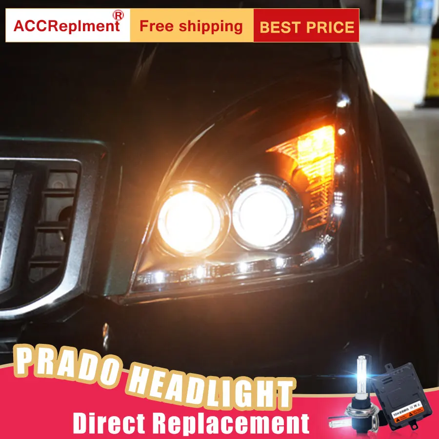 2 шт. светодиодный фары для Toyota prado 2003-2009 Автомобильные ангельские глазки комплект