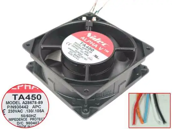 Nidec A28678-89 AC 230V 0.13A/0.105A 120x120x38 мм 5-проводной Сервер вентилятор охлаждения