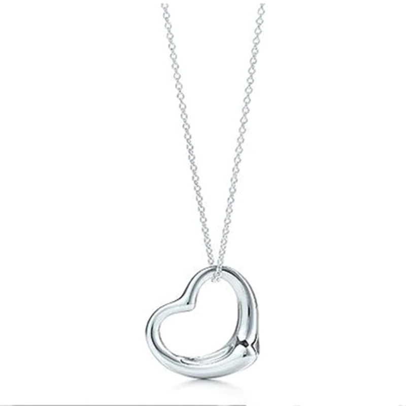 

1Pcs New Popular Jewelry Necklace Silver Color Peach Heart Pendant Necklace Jewelry Best Friends Heart Gifts For Women