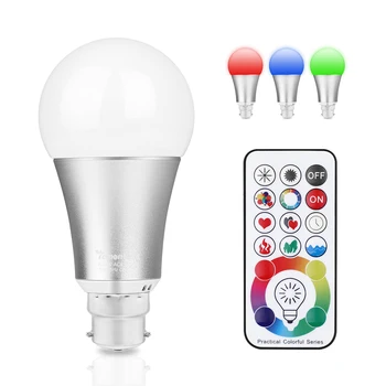 

B22 RGB LED Lamp 10W LED RGB Bulb AC 110V 220V 120 Colors Remote Control Led Light for Home Decoration Stage Lighting RGBW