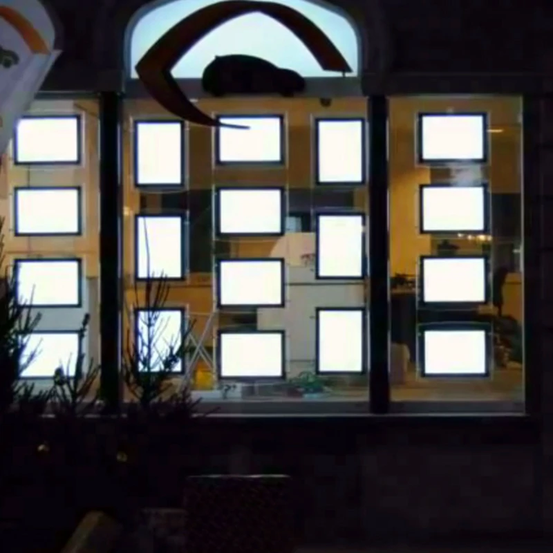 A3 Vertical Acrylic Frame LED Window Display Light Pocket Real Estate