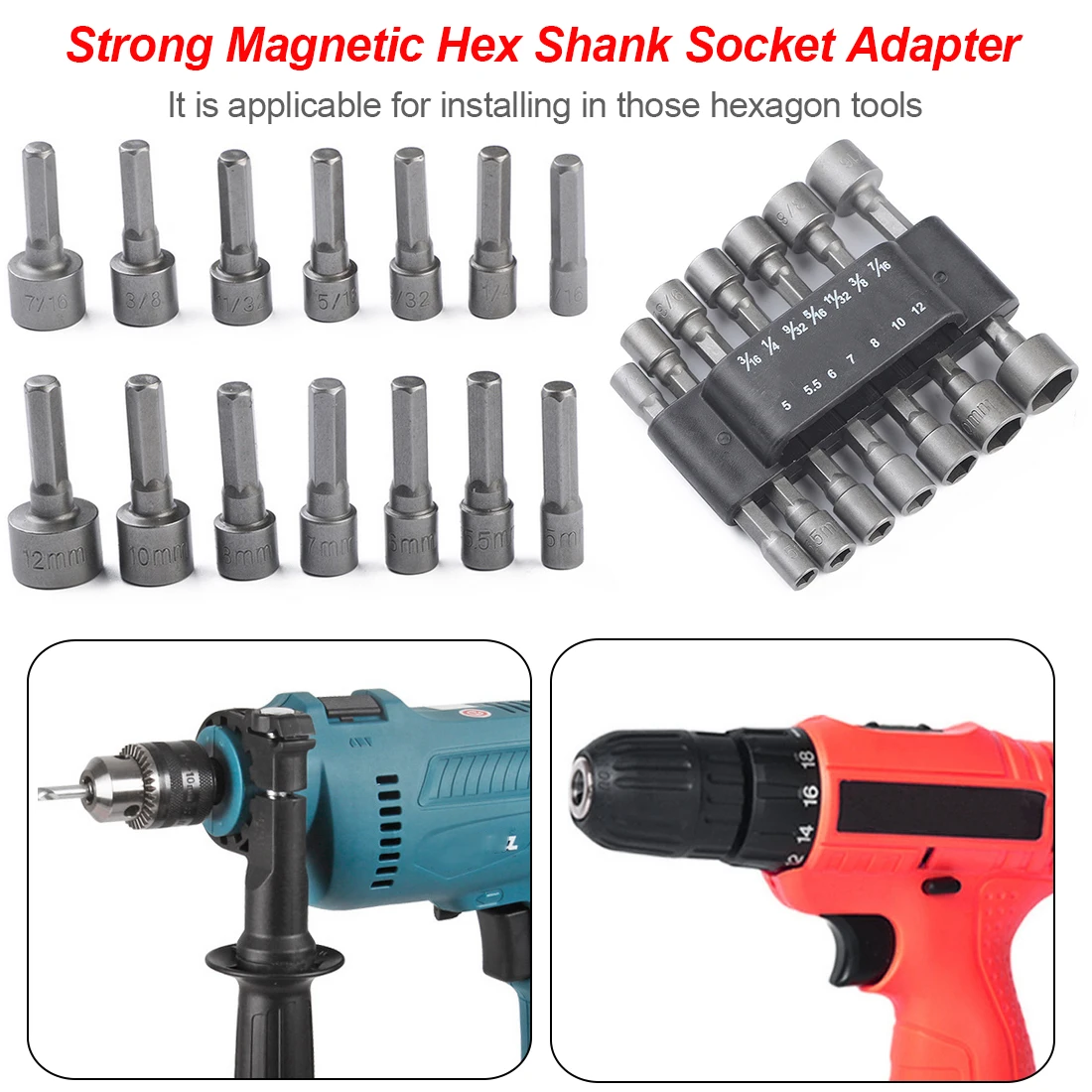 

Hot Nut Driver Bit Set Hex Shank Powe 14pcs 5-12mm Power Nut Driver Set Nut Driver Bit Metric & Standard Sae milling cutter