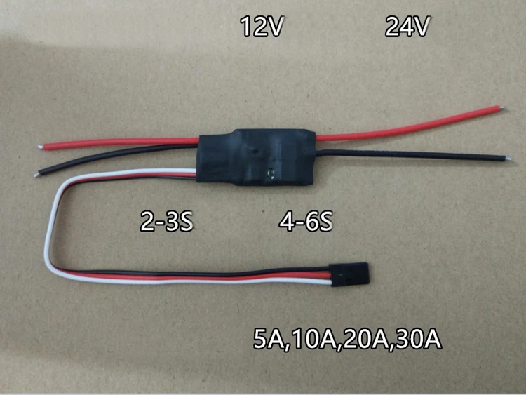 

1PC 12V 24V Large Power One-way ESC for DIY RC Model 5A 10A 20A 30A DC Brush Single Way Electrical Speed Controller w BEC 5V 1A