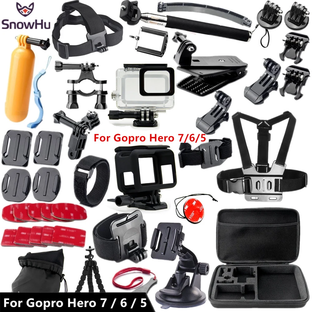 Snowhu For Gopro Accessories Set For Gopro Hero 7 6 5 Waterproof