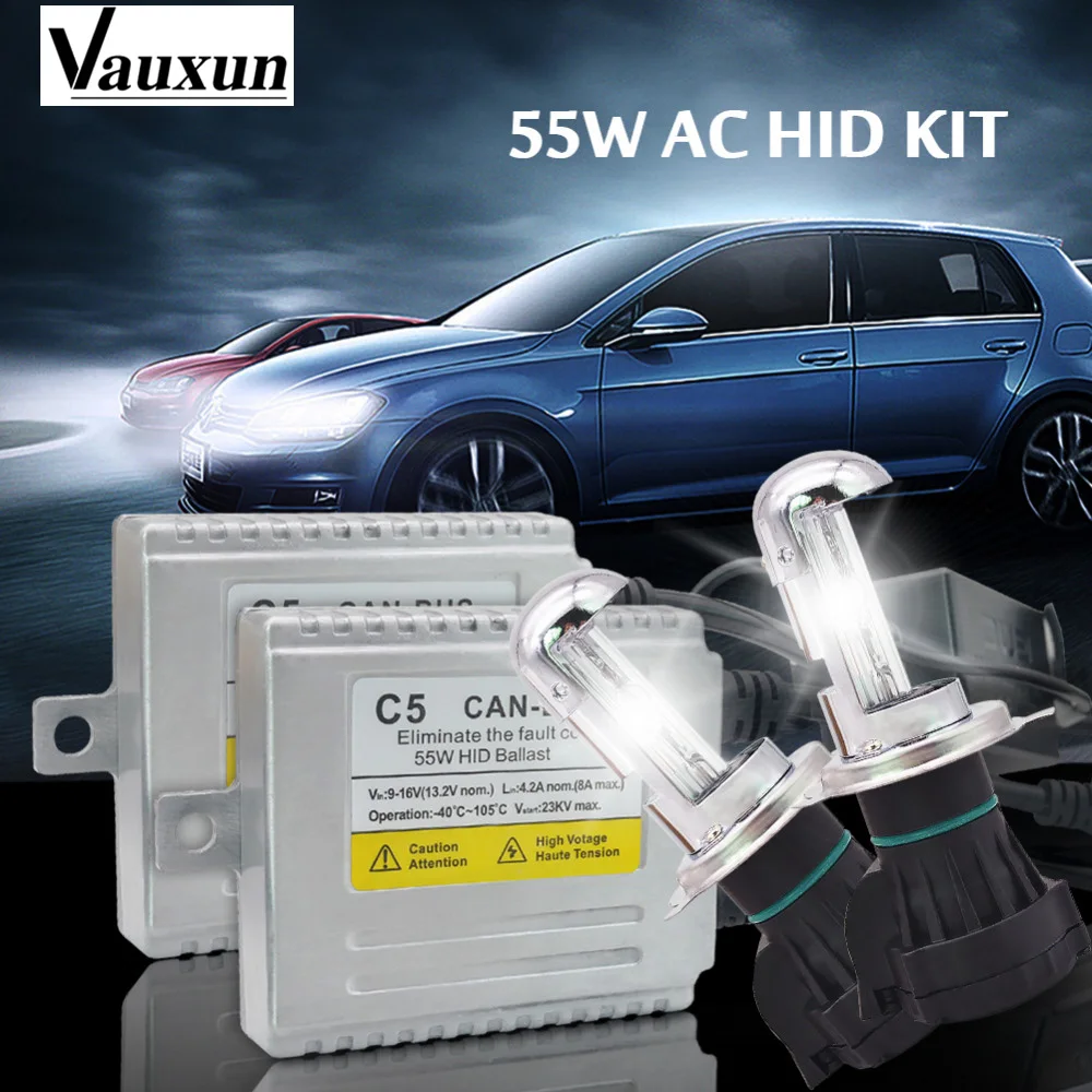 

One Set AC 55W H4 xenon kit HID Canbus Error Free Xenon Light bulb 4300k 6000k 8000k HID Ballast xenon lamp