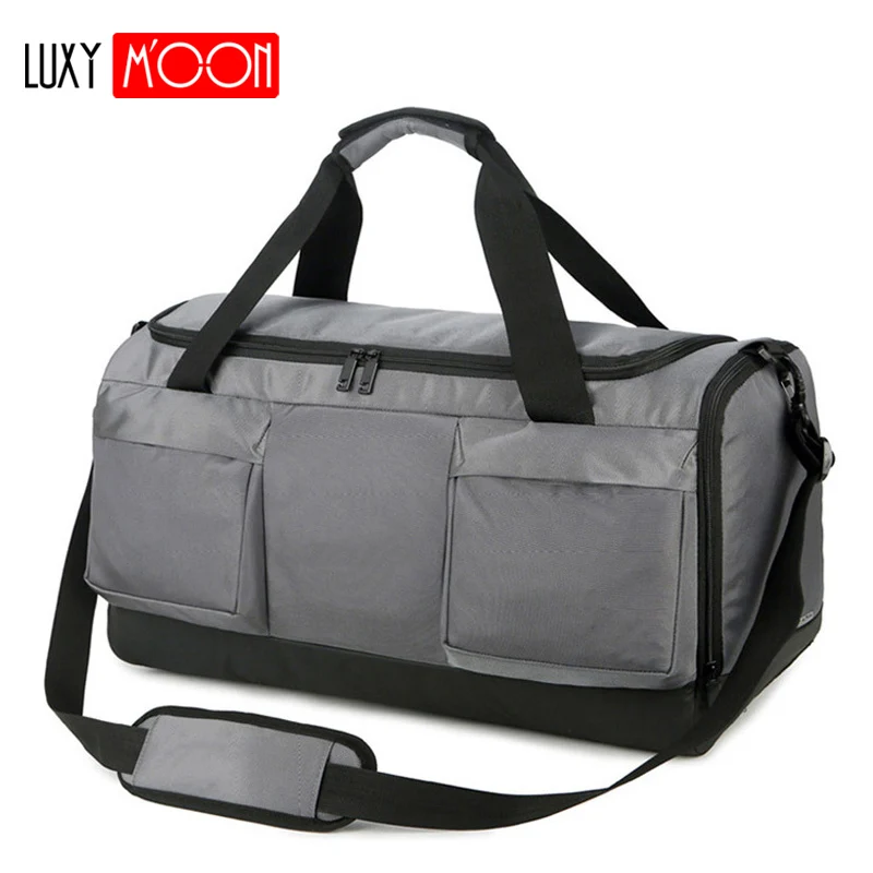 

Waterproof Mens Travel Bags Canvas Casual Duffle Bag Long Strap Anti-scratch Multi-pocket Large Capacity Handbags XA138K