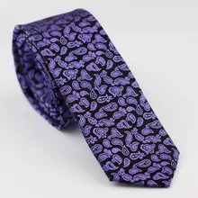 Lammulin Галстуки Для мужчин узкие галстук черный с фиолетовым Пейсли галстук сплетенный Тонкий Галстук Узкий Мода галстук для Для мужчин свадебные Gravatas