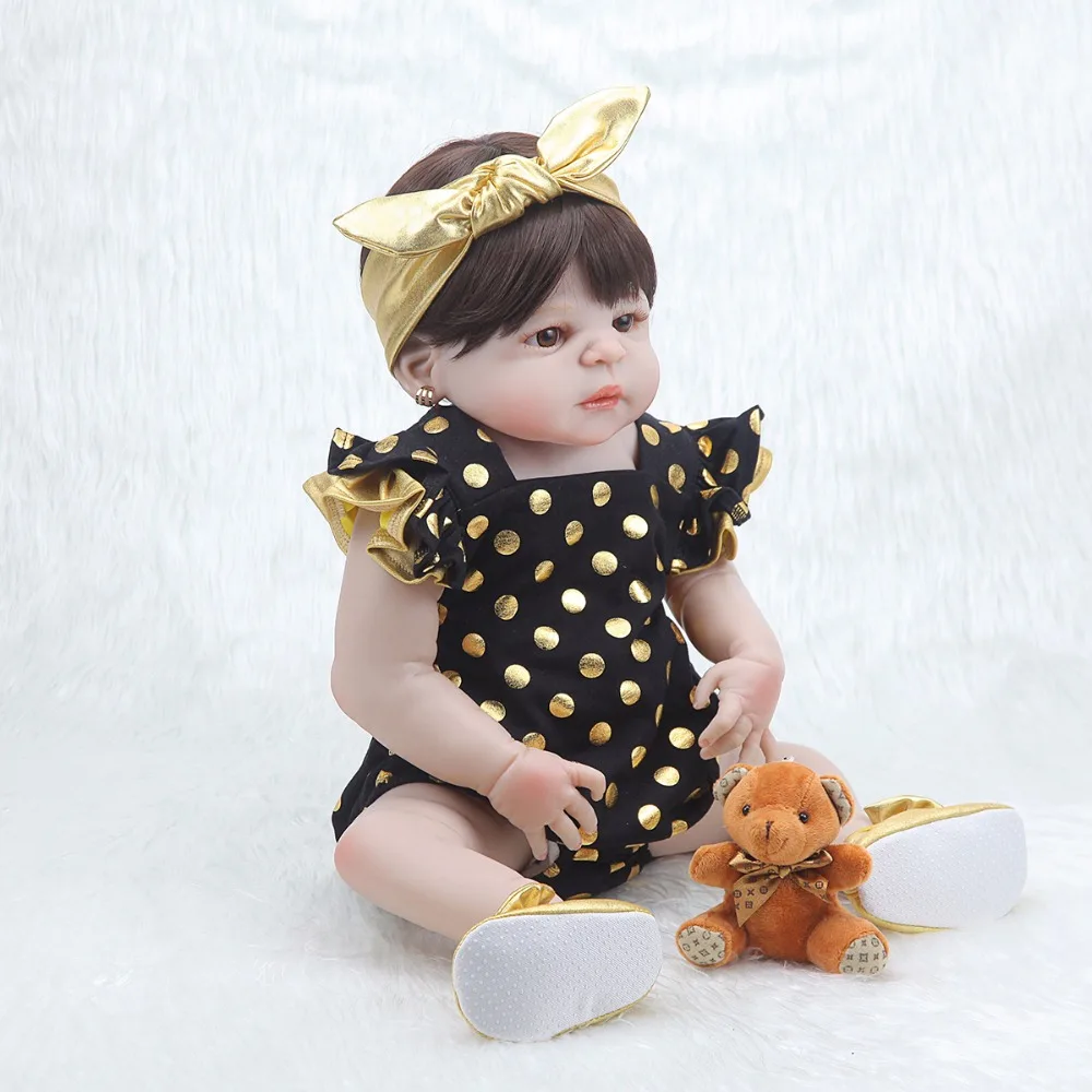 Силиконовые куклы reborn baby для всего тела девочек светлые волосы 22 дюйма menina silicone 55