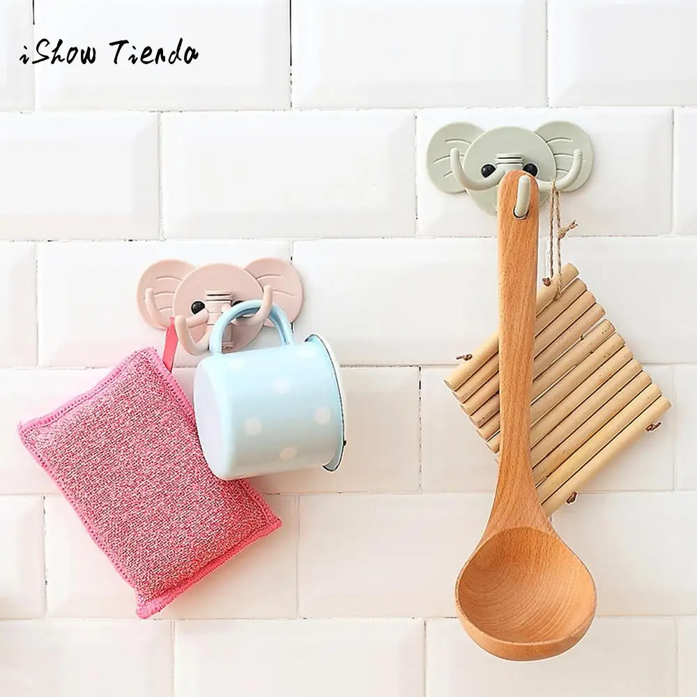 

Elephant Stick On Wall Adhesive Hooks Self Bathroom Hanging Door Kitchen Hanger key holder wall colgadores para pared
