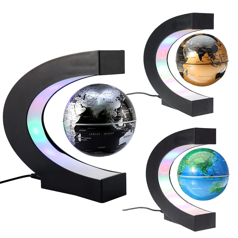 

Magnetic Levitation Globe Glow in the dark Floating World Map Tellurion LED Light Children Educational Toys Desktop Toys Decor